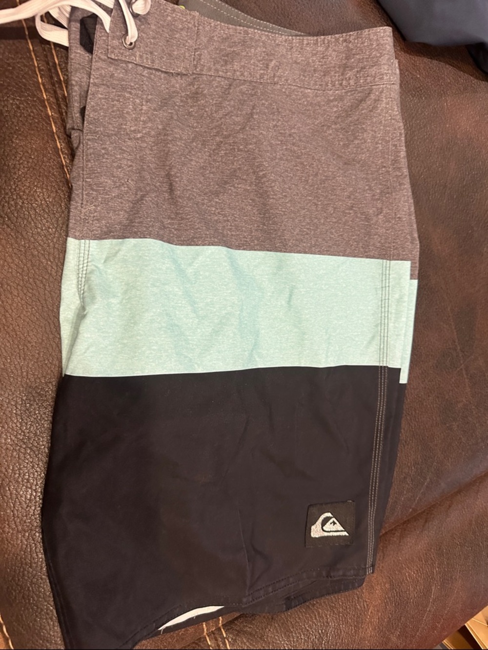 Quiksilver Gray Mint Black Colorblock Boardshorts